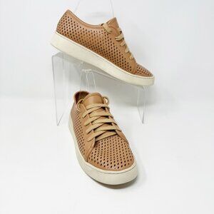 Mi.iM Womens Tan Laser cut Faux Leather Lace up Leather Insole Sneaker Size 8.5